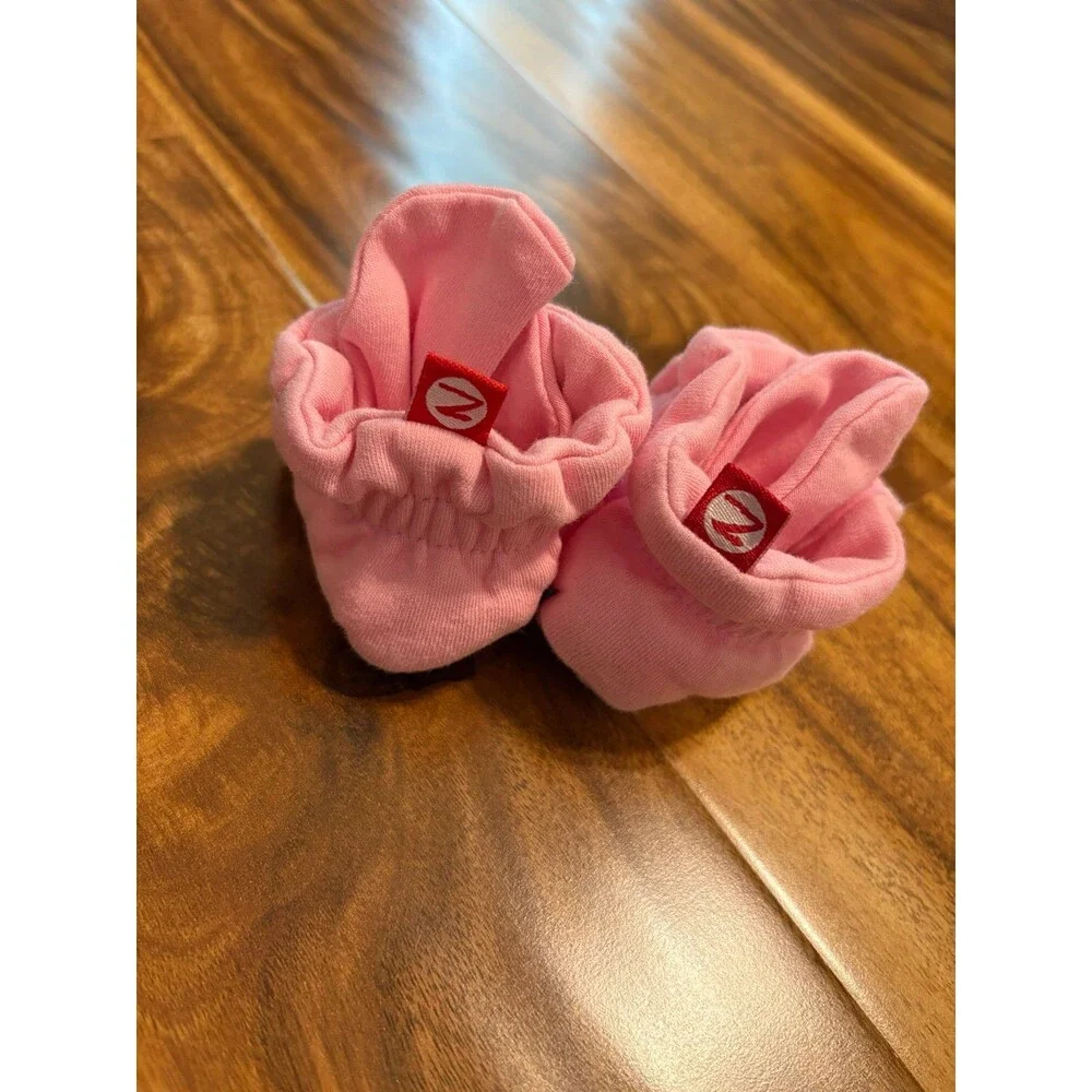 Zutano Cotton Gripper Booties, Pink, Size 6M